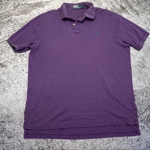Polo Ralph Lauren Mens Polo Shirt Large Purple Small Pony Rugby Preppy Preppy